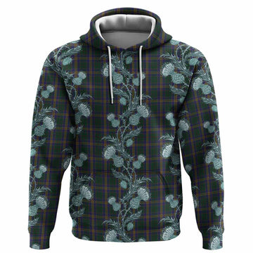 Kilkenny County Ireland Tartan Hoodie Seamless Scottish Thistle Flowers