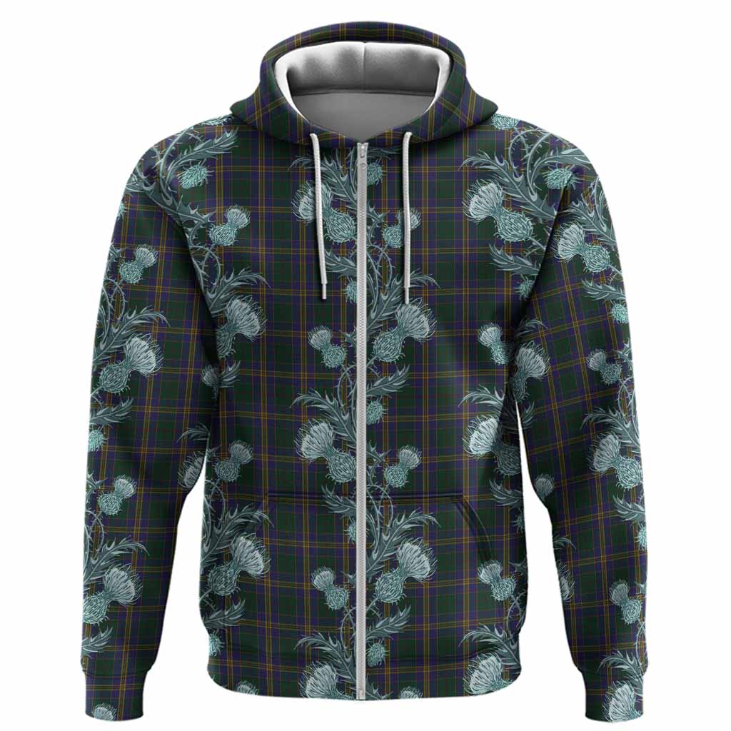 Kilkenny County Ireland Tartan Hoodie Seamless Scottish Thistle Flowers
