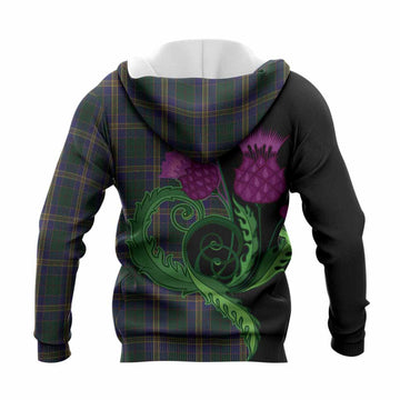 Kilkenny County Ireland Tartan Knitted Hoodie Traditional Scottish Thistle