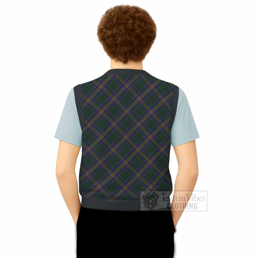 Kilkenny County Ireland Tartan  Knitted V-Neck Vest Cross Style