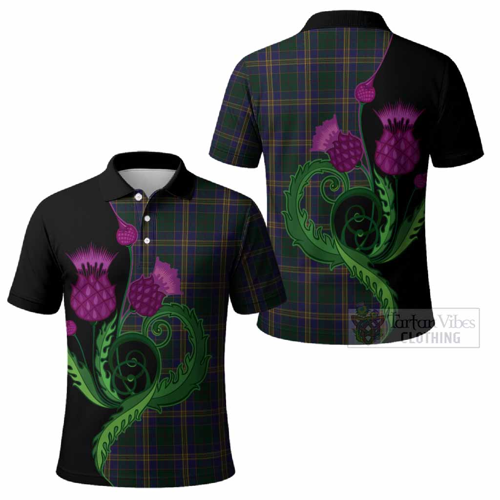 Kilkenny County Ireland Tartan Polo Shirt Traditional Scottish Thistle