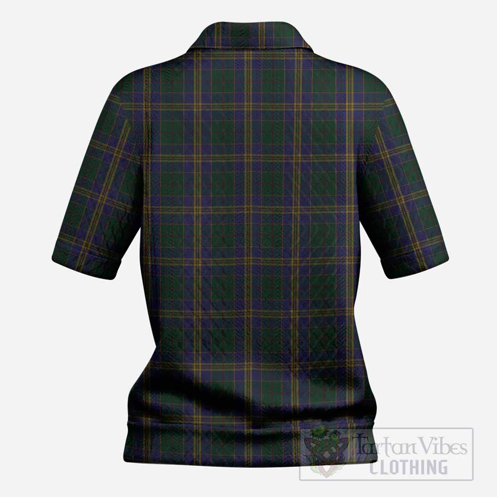Kilkenny County Ireland Tartan Women’s Polo Sweater Top