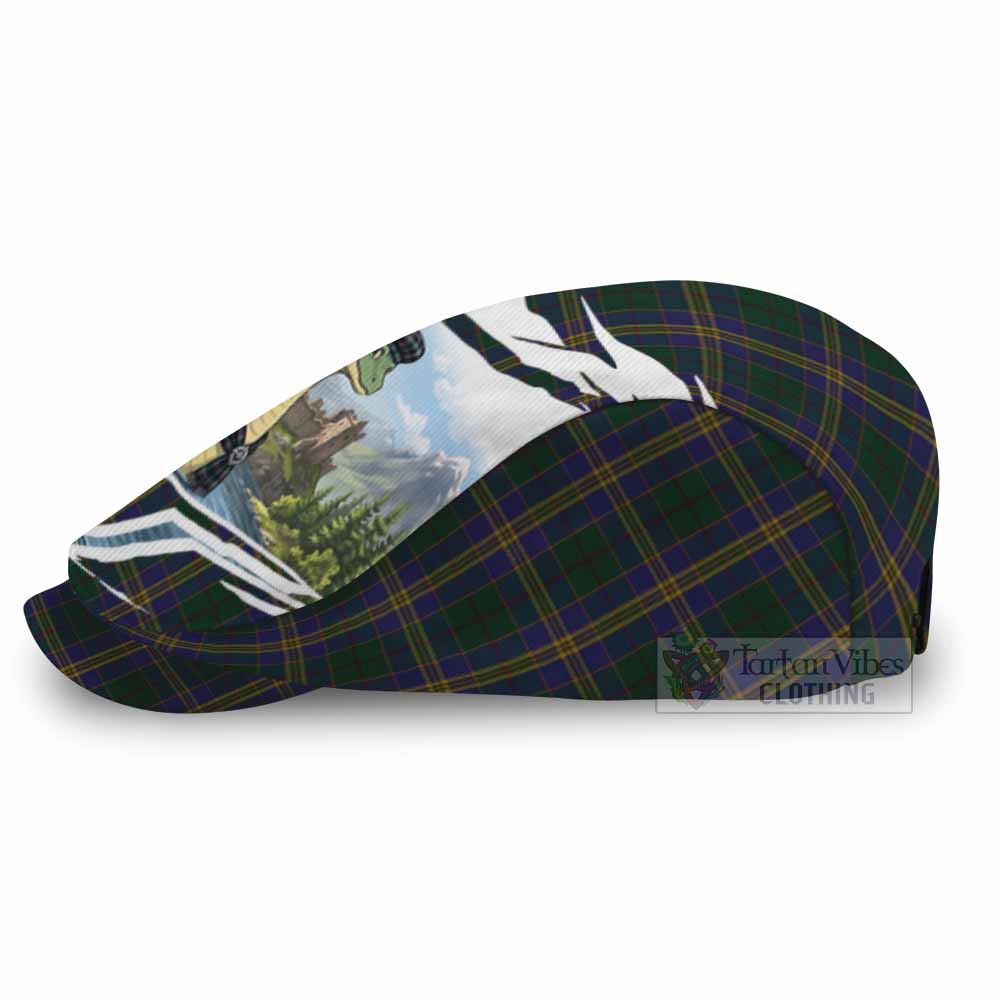 Kilkenny Tartan Loch Ness Monster Scottish Heritage Art Flat Cap, Jeff Cap