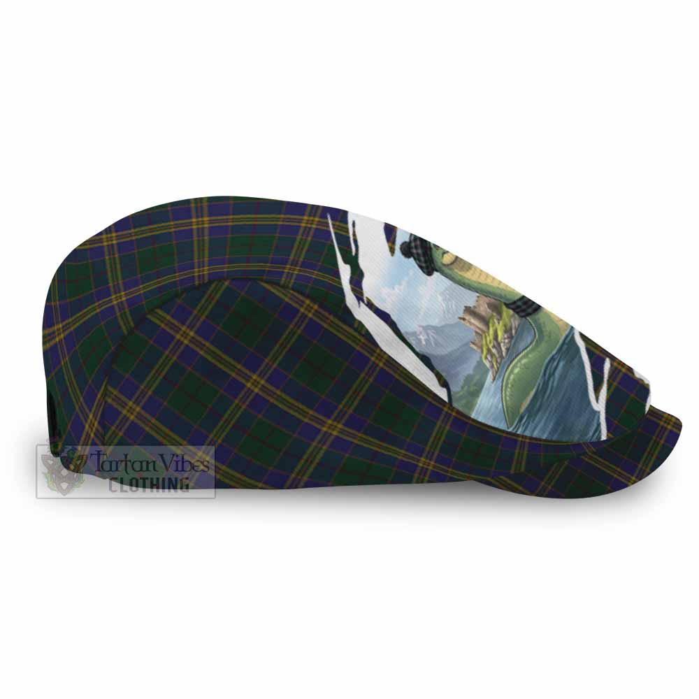 Kilkenny Tartan Loch Ness Monster Scottish Heritage Art Flat Cap, Jeff Cap
