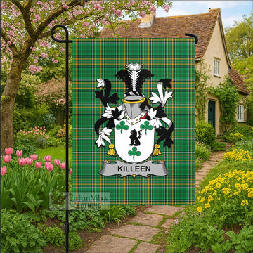 Killeen Irish Clan Tartan Garden Flag with Coat of Arms