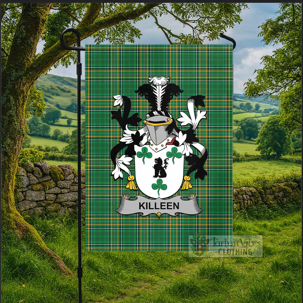 Killeen Irish Clan Tartan Flag with Coat of Arms