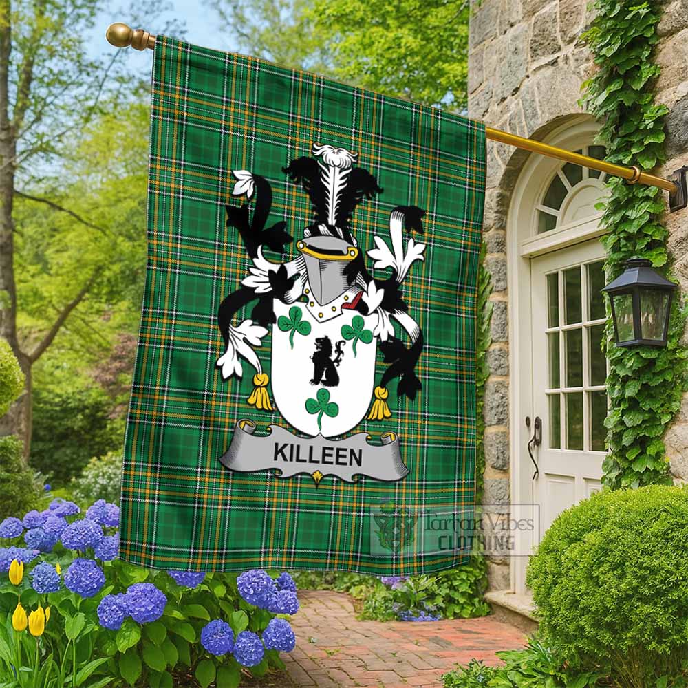 Killeen Irish Clan Tartan Flag with Coat of Arms