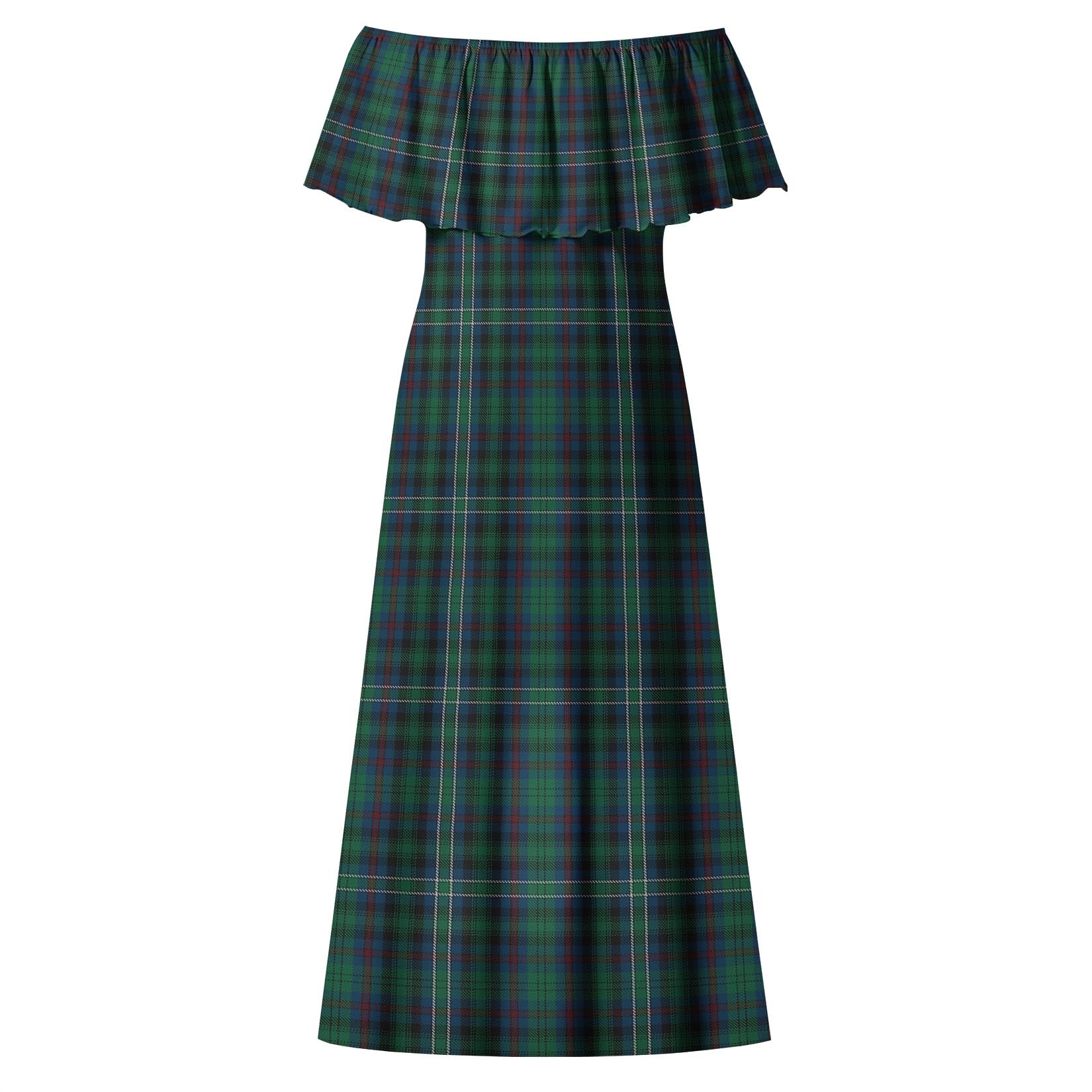 Killen Tartan Off Shoulder Long Dress - Tartan Vibes Clothing