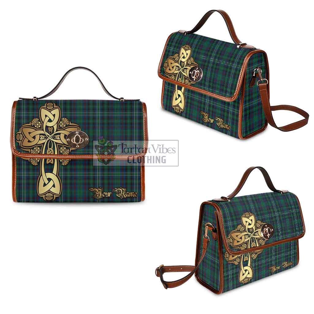 Tartan Vibes Clothing Killen Tartan Waterproof Canvas Bag Golden Thistle Celtic Cross Style
