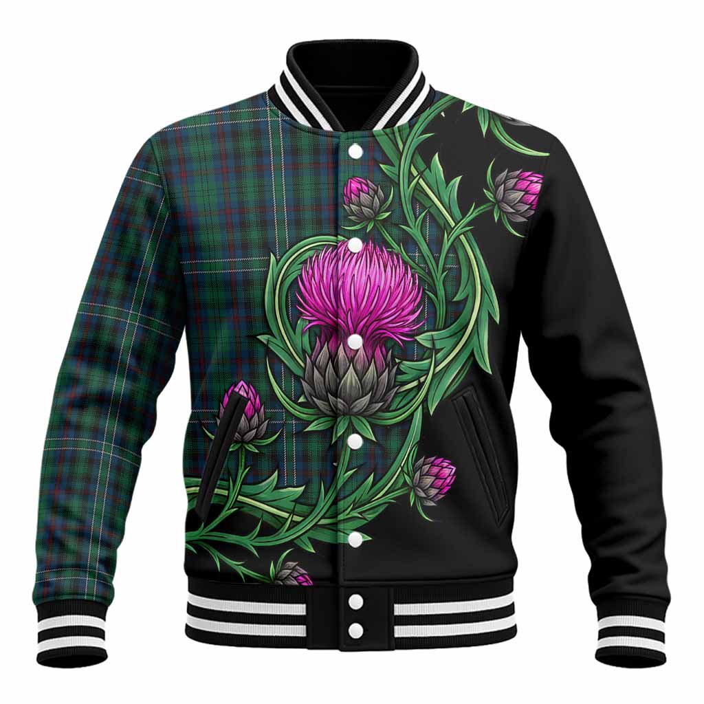 Killen Tartan Baseball Jacket Resilient Scottish Thistle Unisex - Tartan Vibes Clothing