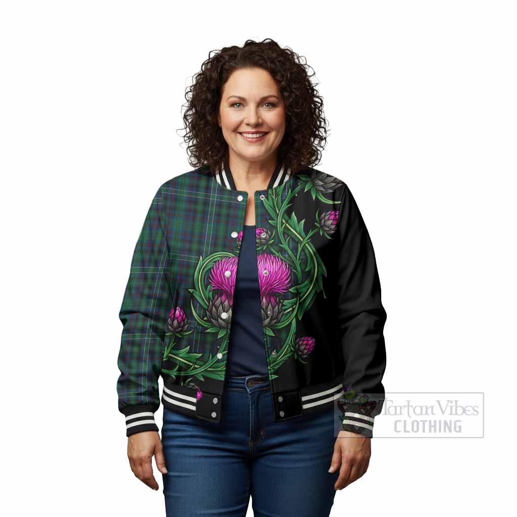 Killen Tartan Baseball Jacket Resilient Scottish Thistle - Tartan Vibes Clothing