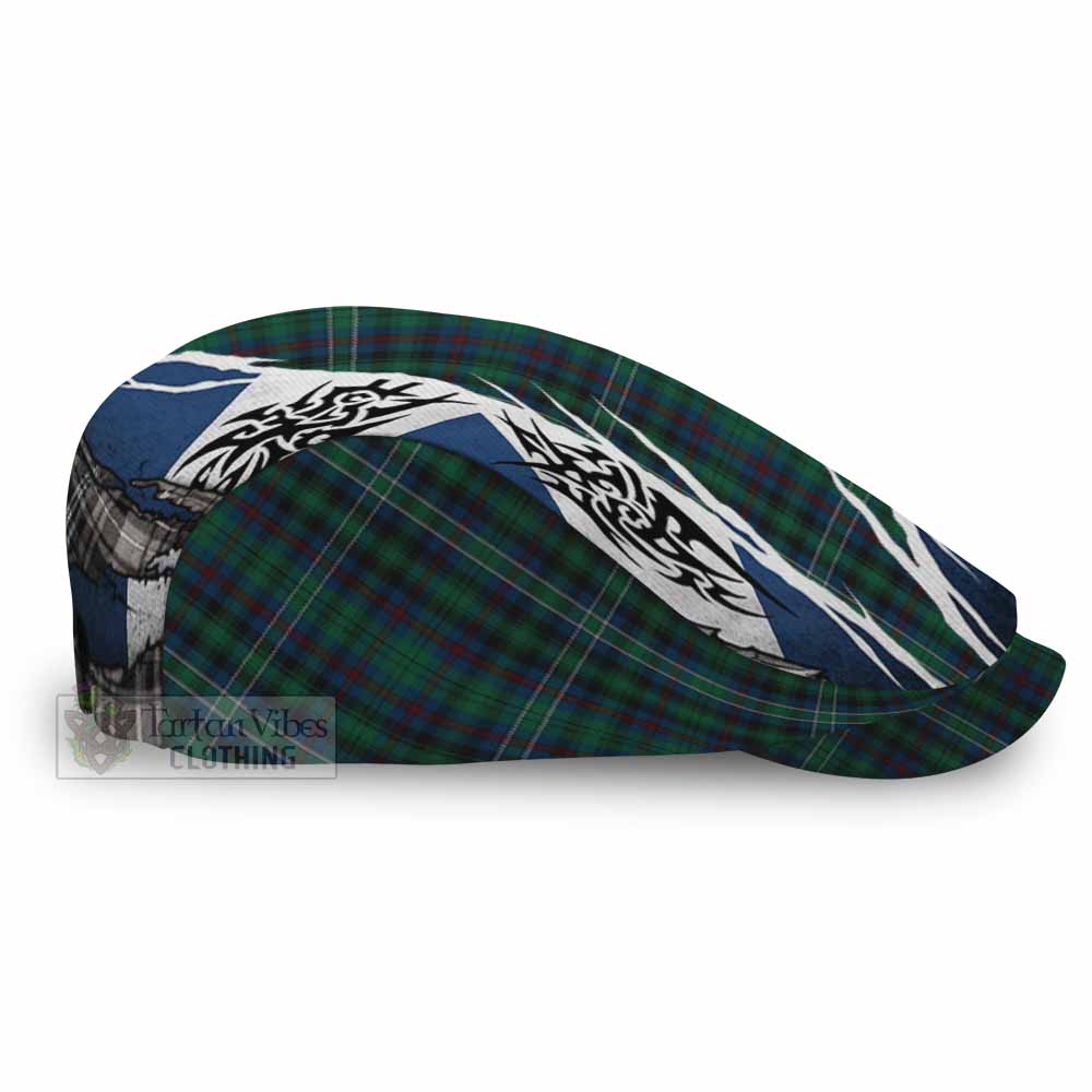 Killen Tartan Flat Cap, Jeff Cap Scotland Flag Ripped Tribal Design