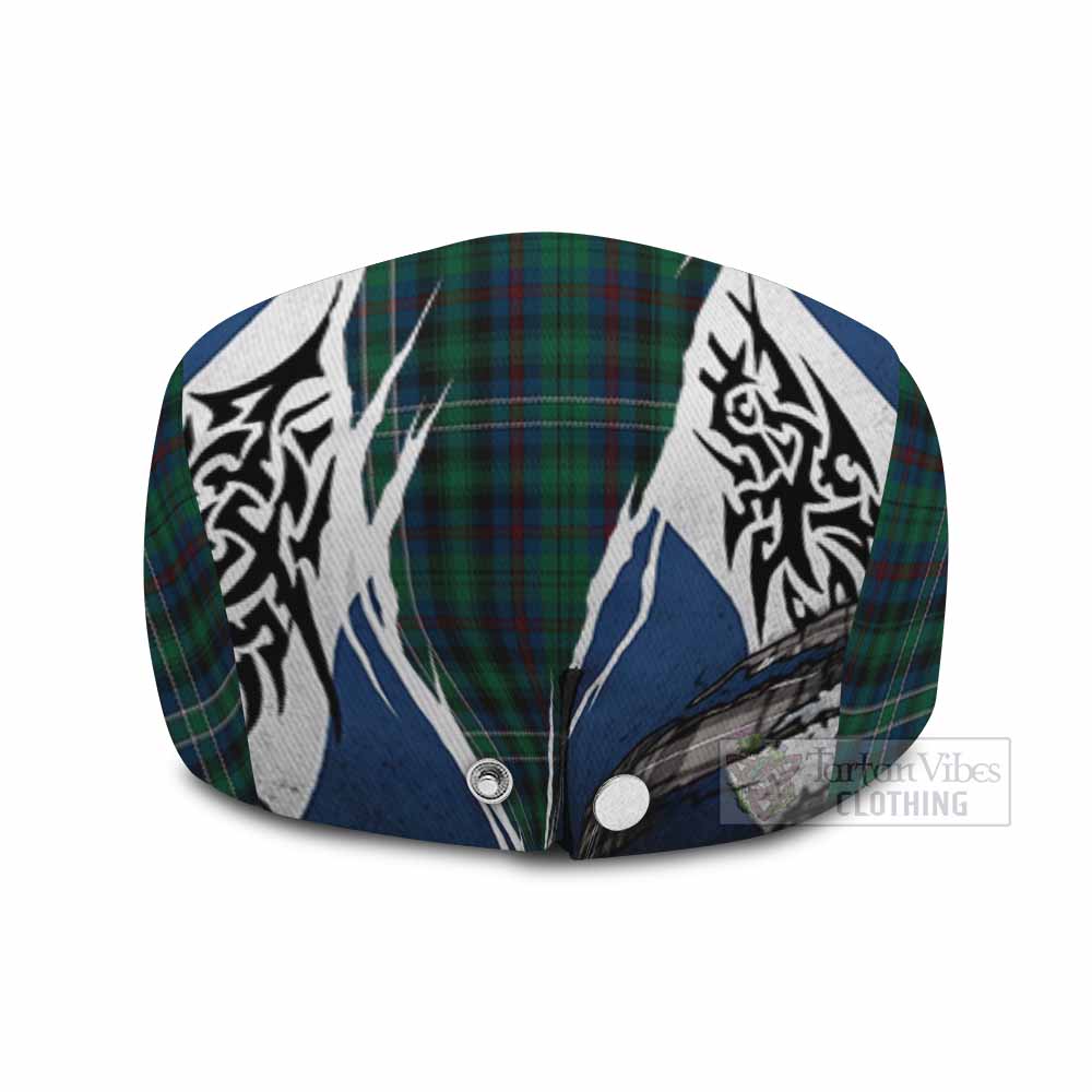 Killen Tartan Flat Cap, Jeff Cap Scotland Flag Ripped Tribal Design