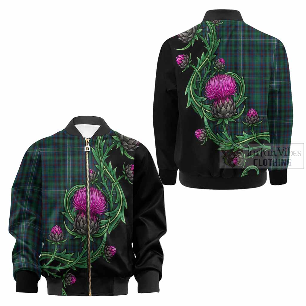 Killen Tartan Kid Bomber Jacket Resilient Scottish Thistle - Tartan Vibes Clothing