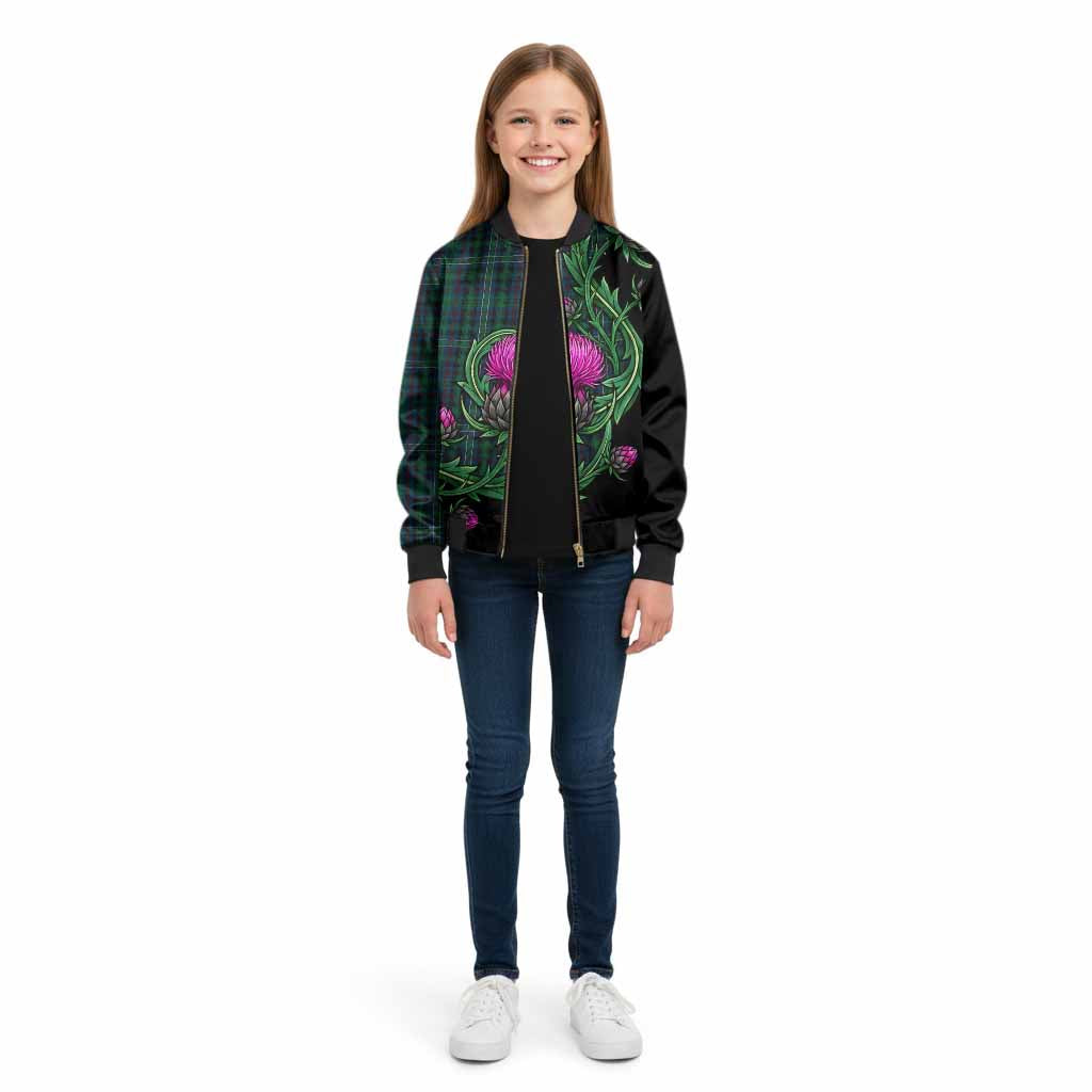 Killen Tartan Kid Bomber Jacket Resilient Scottish Thistle - Tartan Vibes Clothing