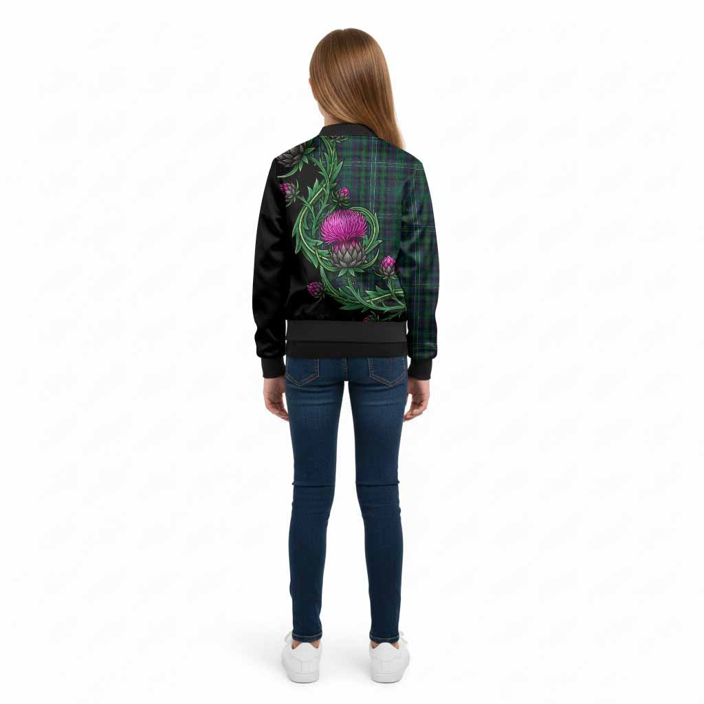 Killen Tartan Kid Bomber Jacket Resilient Scottish Thistle - Tartan Vibes Clothing