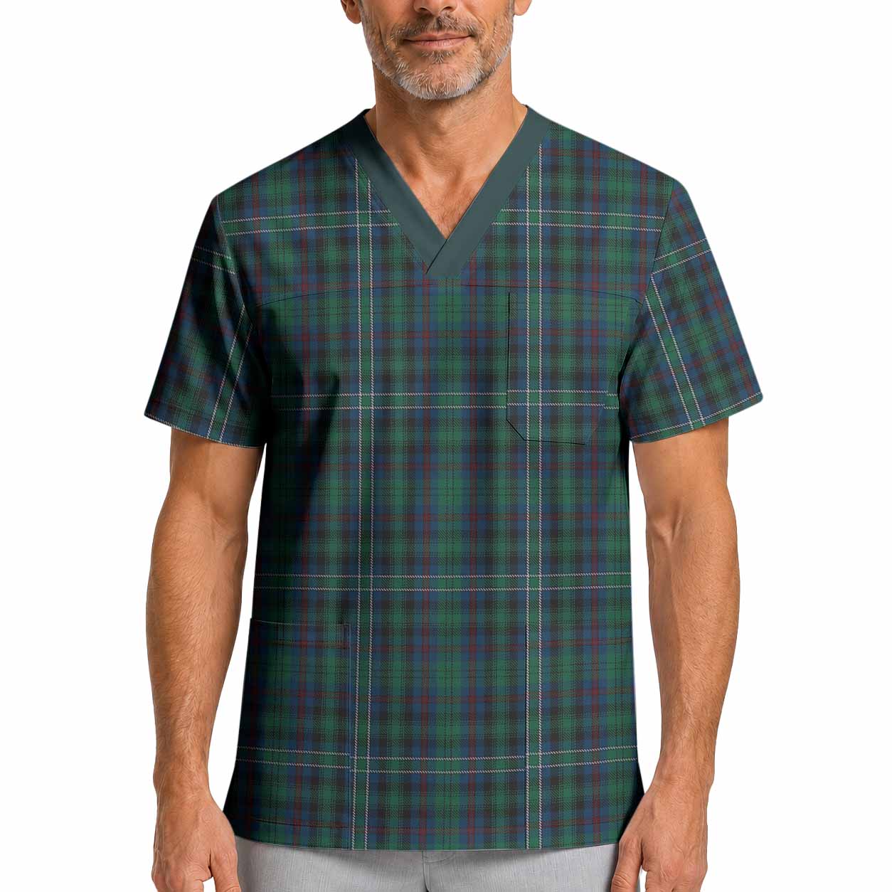 Killen Tartan Scrub Top XL - Tartan Vibes Clothing