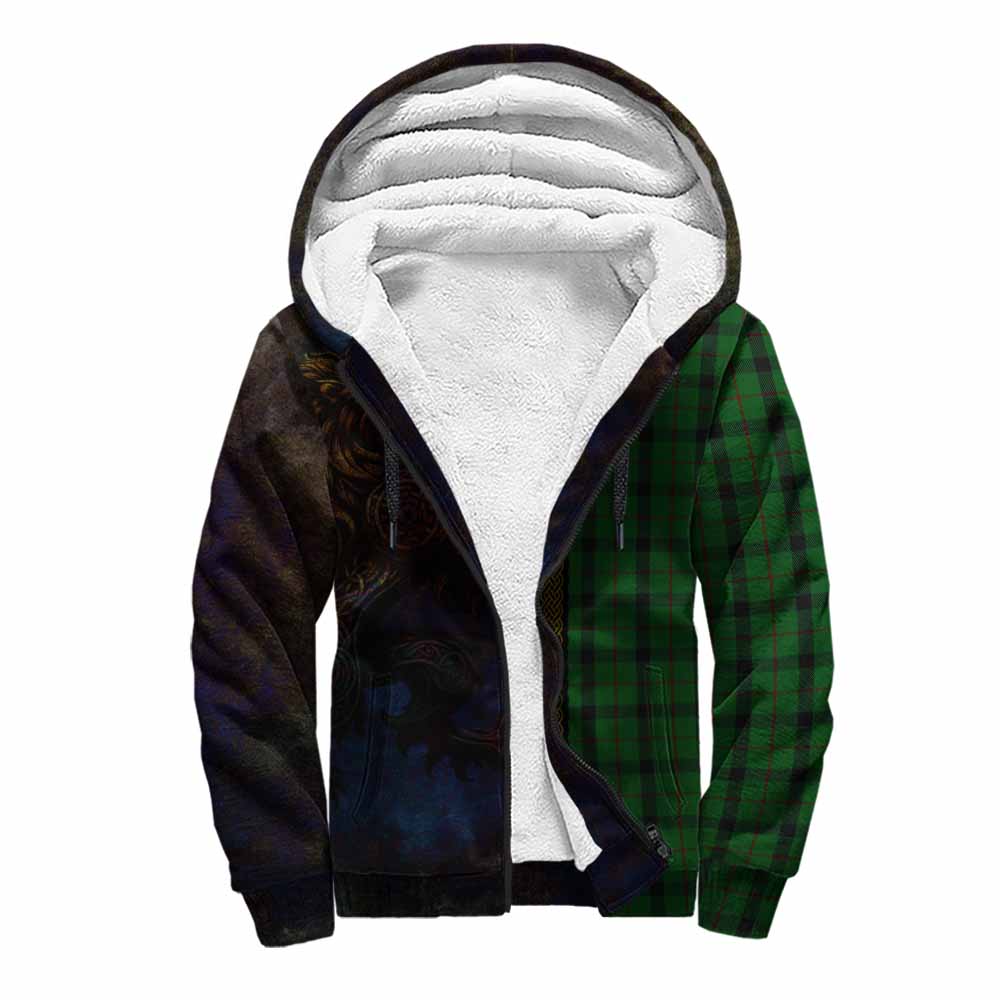 Tartan Vibes Clothing Kincaid Tartan Family Crest Sherpa Hoodie Alba Gu Brath Be Brave Lion Ancient Style