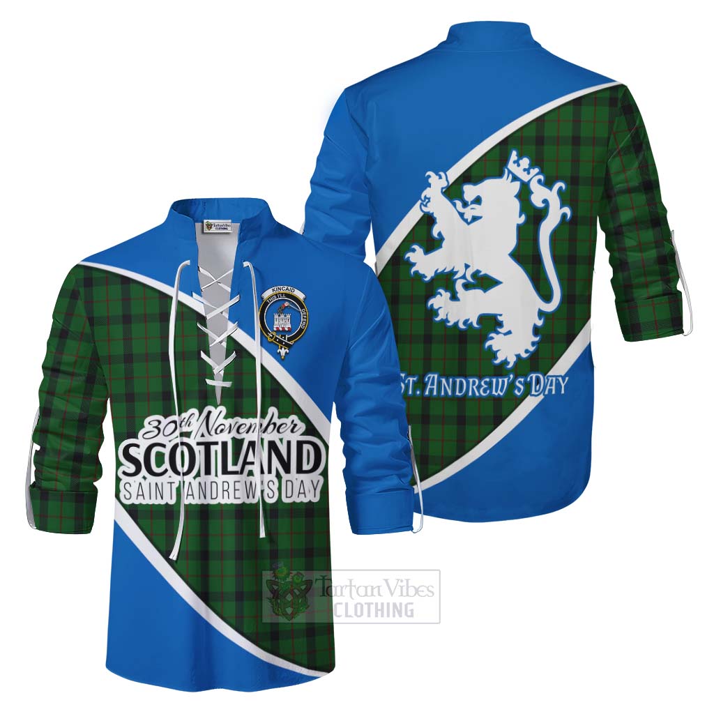 Tartan Vibes Clothing Kincaid Family Crest Tartan Ghillie Kilt Shirt Celebrate Saint Andrew's Day in Style