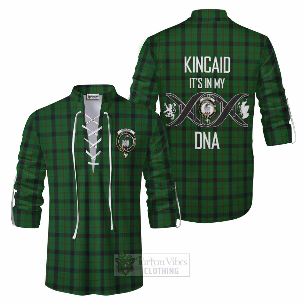 Tartan Vibes Clothing Kincaid Tartan Ghillie Kilt Shirt with Family Crest DNA In Me Style