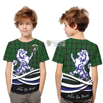 Kincaid Tartan Kid T-Shirt with Alba Gu Brath Regal Lion Emblem Youth XL Size14 - Tartanvibesclothing Shop