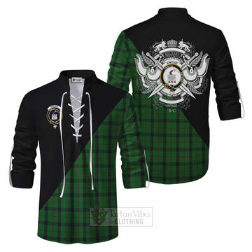 Tartan Vibes Clothing Kincaid Tartan Ghillie Kilt Shirt with Family Crest and Military Logo Style