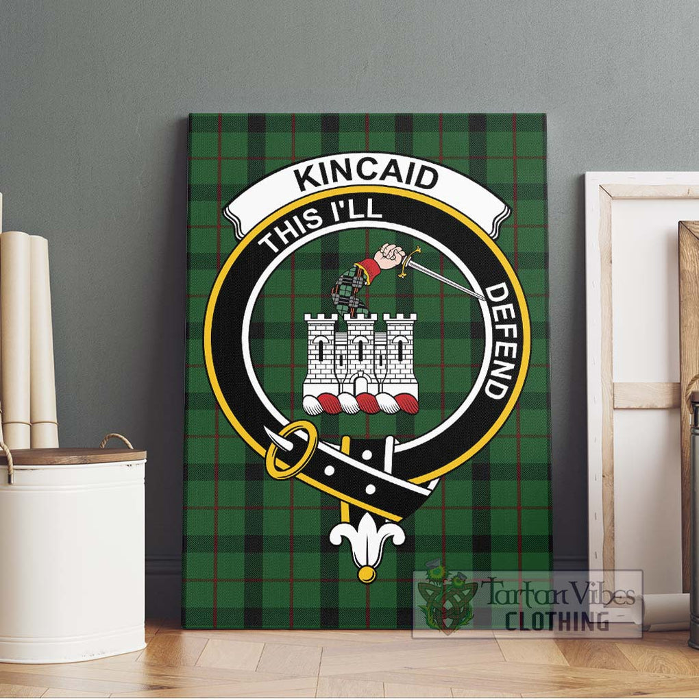 Kincaid Tartan Canvas Print Wall Art with Family Crest Without Frame - Tartan Vibes Clothing