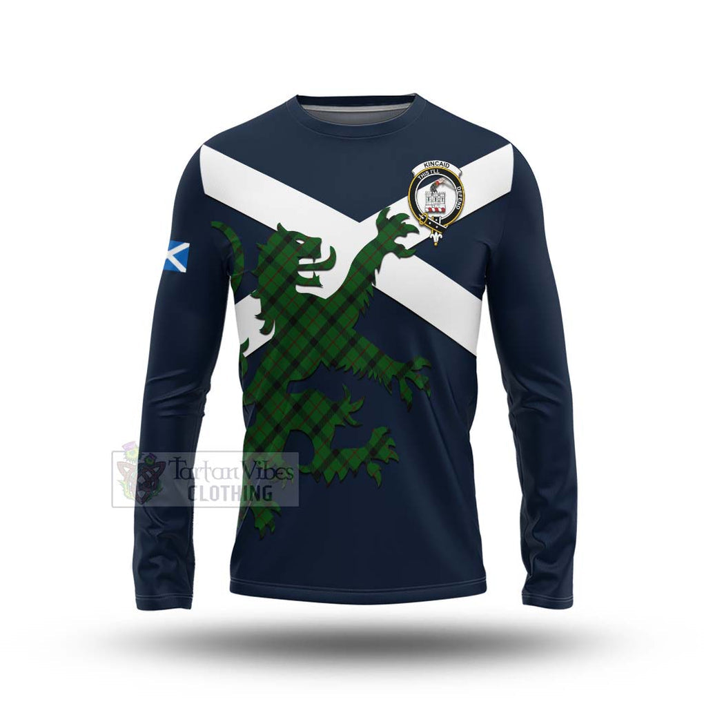 Tartan Vibes Clothing Kincaid Tartan Lion Rampant Long Sleeve T-Shirt – Proudly Display Your Heritage with Alba Gu Brath and Clan Name