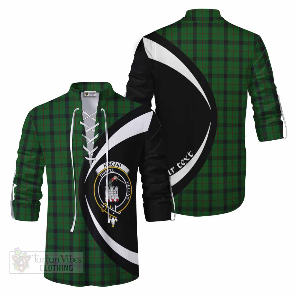 Tartan Vibes Clothing Kincaid Tartan Ghillie Kilt Shirt with Family Crest Circle Style