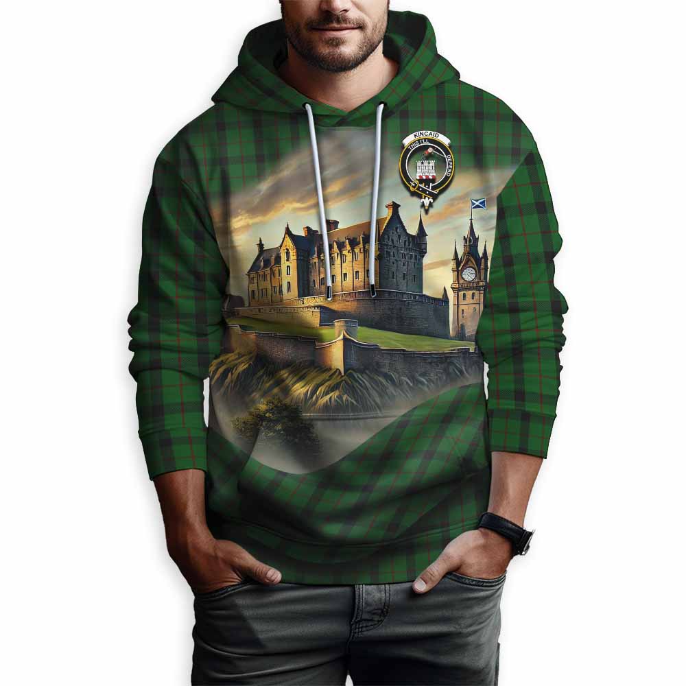 Tartan Vibes Clothing Kincaid Tartan Family Crest Hoodie with Scottish Ancient Castle Style