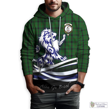 Kincaid Tartan Hoodie with Alba Gu Brath Regal Lion Emblem