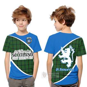 Tartan Vibes Clothing Kincaid Family Crest Tartan Kid T-Shirt Celebrate Saint Andrew's Day in Style