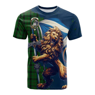 Kincaid Tartan Family Crest Cotton T-shirt with Scottish Majestic Lion