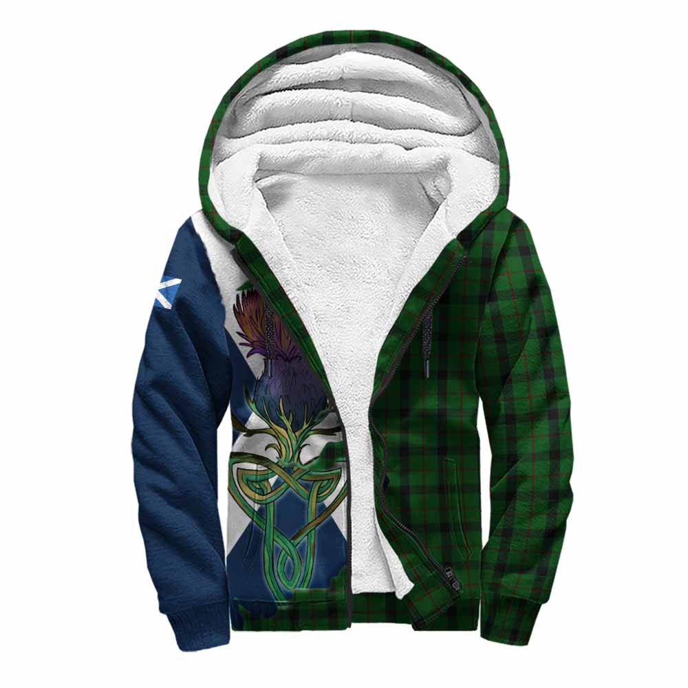 Tartan Vibes Clothing Kincaid Tartan Family Crest Sherpa Hoodie Scottish Thistle Celtic Inspired