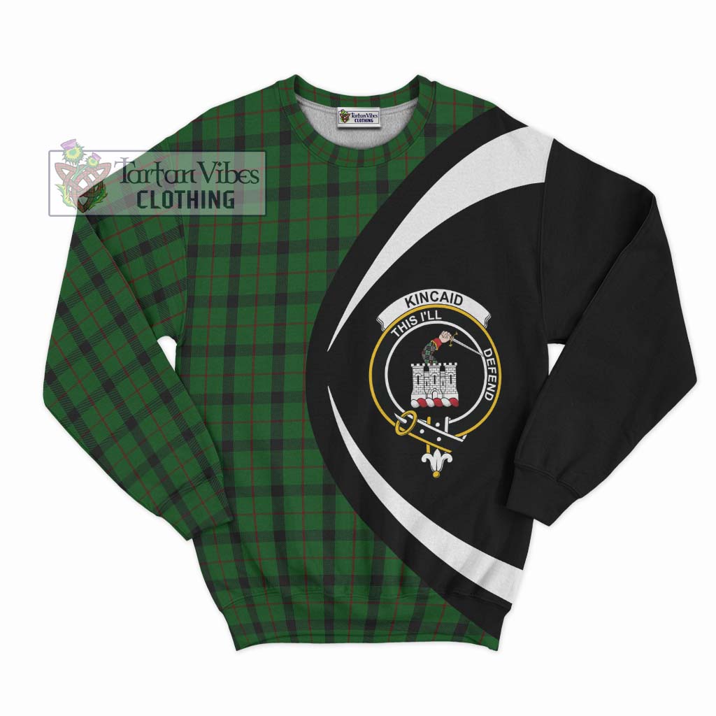Kincaid Tartan Sweatshirt with Family Crest Circle Style Unisex - Tartan Vibes Clothing