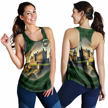 Tartan Vibes Clothing Kincaid Tartan Family Crest Women's Racerback Tanks with Scottish Ancient Castle Style