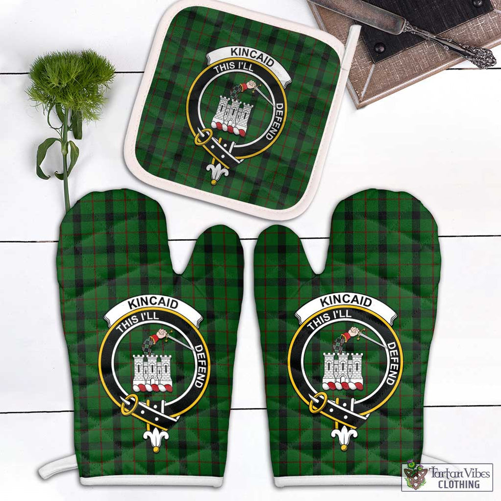 Kincaid Tartan Combo Oven Mitt & Pot-Holder with Family Crest Combo 1 Oven Mitt & 1 Pot-Holder White - Tartan Vibes Clothing