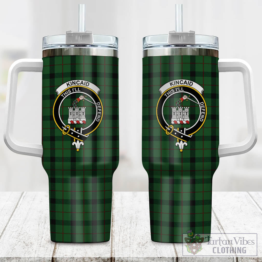 Tartan Vibes Clothing Kincaid Tartan and Family Crest Tumbler with Handle
