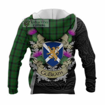 Kincaid Tartan Family Crest Knitted Hoodie Lion Rampant Royal Thistle Shield Celtic Inspired