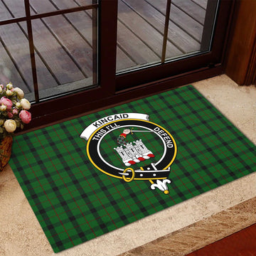 Kincaid Tartan Rubber Doormat with Family Crest