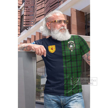 Tartan Vibes Clothing Kincaid Tartan Cotton T-shirt with Scottish Lion Royal Arm Half Style