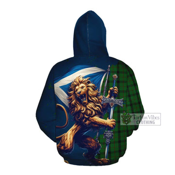 Tartan Vibes Clothing Kincaid Tartan Family Crest Cotton Hoodie with Scottish Majestic Lion