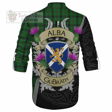 Kincaid Tartan Family Crest Ghillie Kilt Shirt Lion Rampant Royal Thistle Shield Celtic Inspired