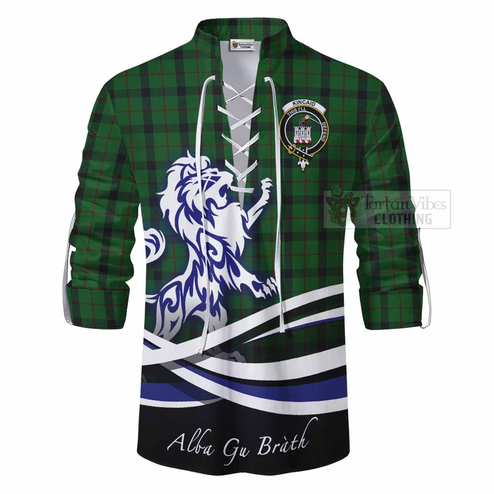 Tartan Vibes Clothing Kincaid Tartan Ghillie Kilt Shirt with Alba Gu Brath Regal Lion Emblem
