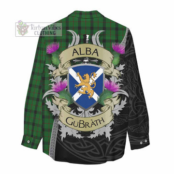 Tartan Vibes Clothing Kincaid Tartan Family Crest Women's Casual Shirt Lion Rampant Royal Thistle Shield Celtic Inspired