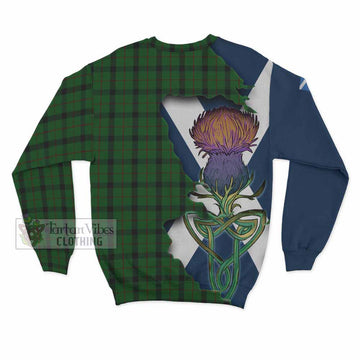 Tartan Vibes Clothing Kincaid Tartan Family Crest Sweatshirt Scottish Thistle Celtic Inspired