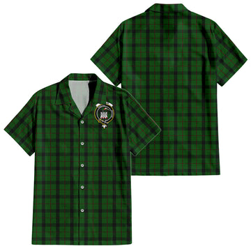 Kincaid Tartan Short Sleeve Button Down Shirt with Family Crest