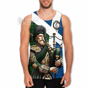 Kincaid Tartan Men's Tank Top with Family Crest Scottish Bagpiper Vibes