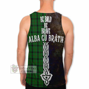 Tartan Vibes Clothing Kincaid Tartan Family Crest Men's Tank Top Alba Gu Brath Be Brave Lion Ancient Style