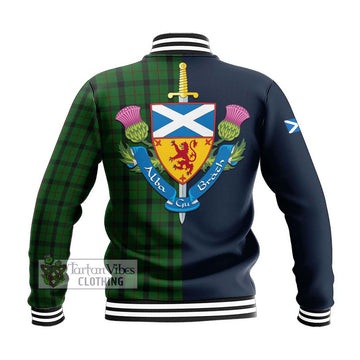 Tartan Vibes Clothing Kincaid Tartan Baseball Jacket with Scottish Lion Royal Arm Half Style